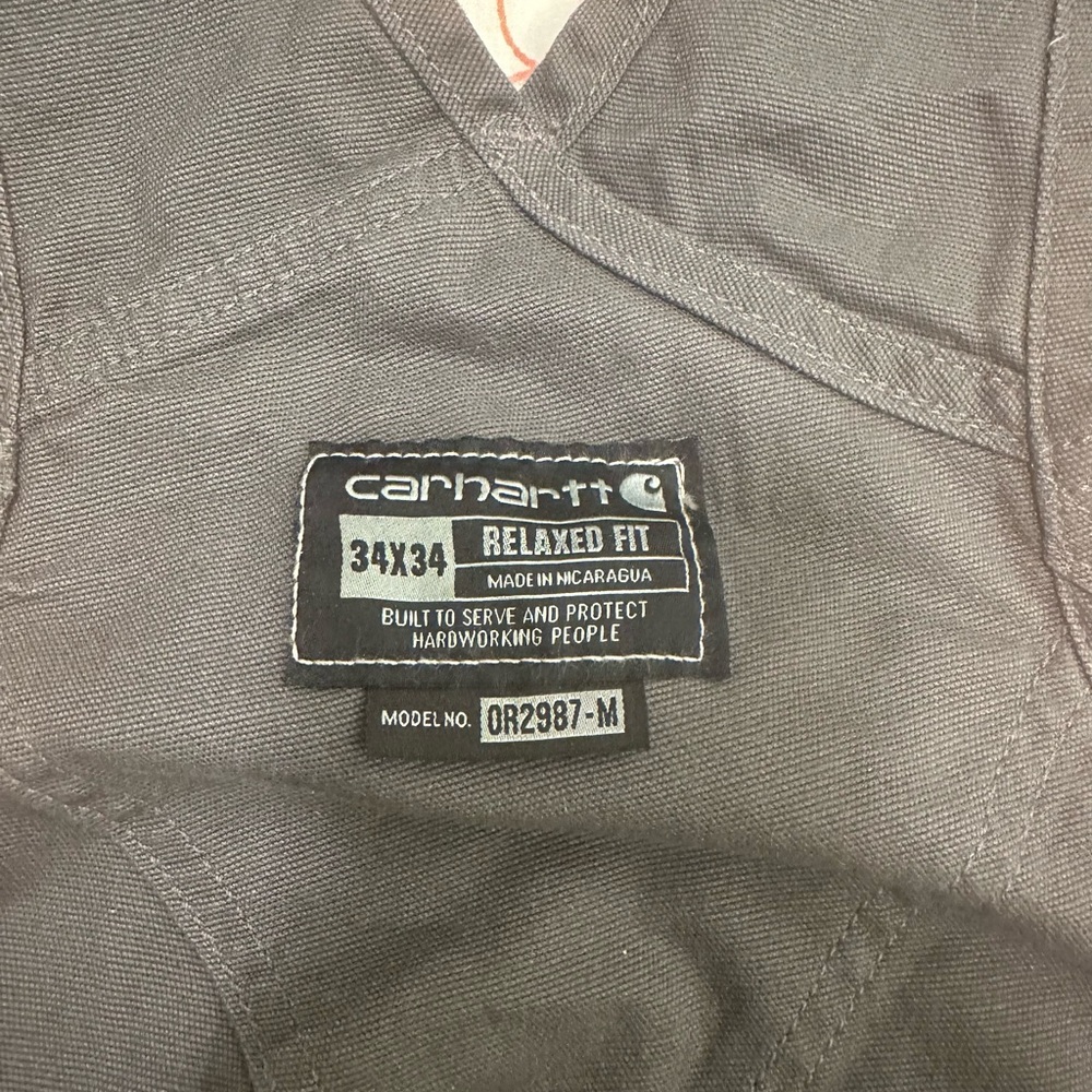 Men’s Carhartt Rugged Flex Canvas Bib Overalls in Granite - Picture 5 of 8